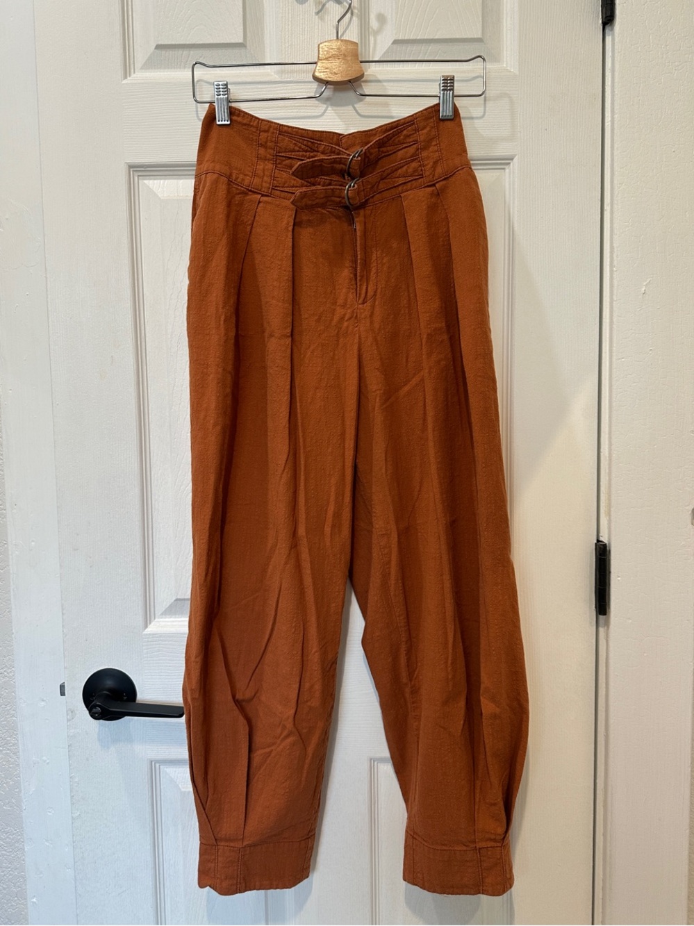 High-Waist Rust Free People Trousers
